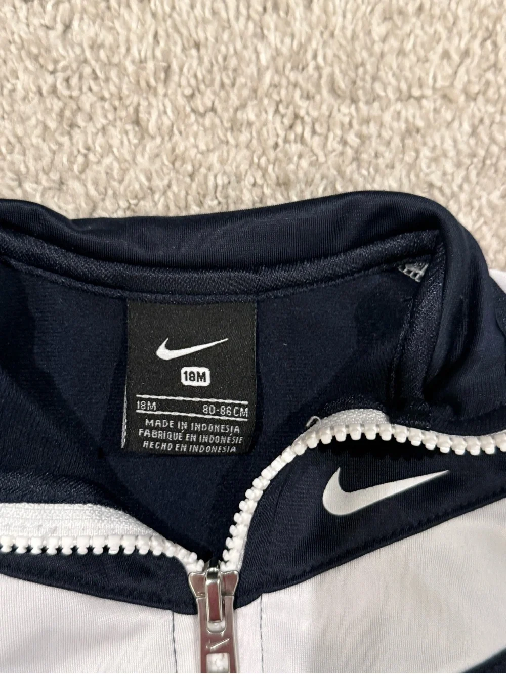 Nike Baby 18M Navy White Tracksuit Jacket & Pants Set